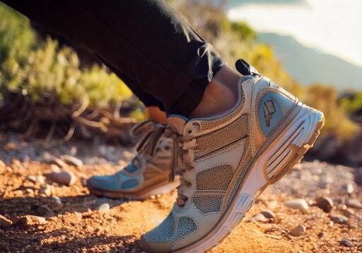 Firefly A sneaker steps on a few very small pebbles and trips 83117